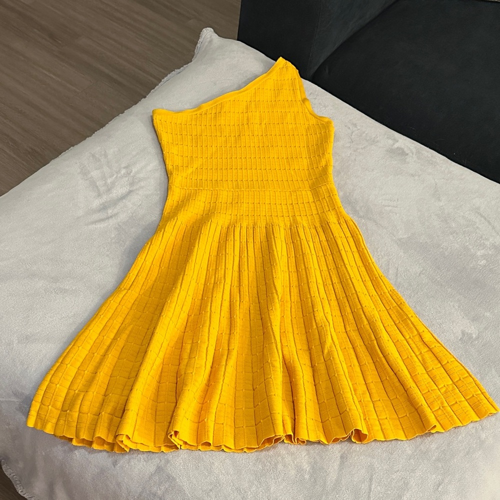 Michael Kors One-Shoulder Yellow Dress